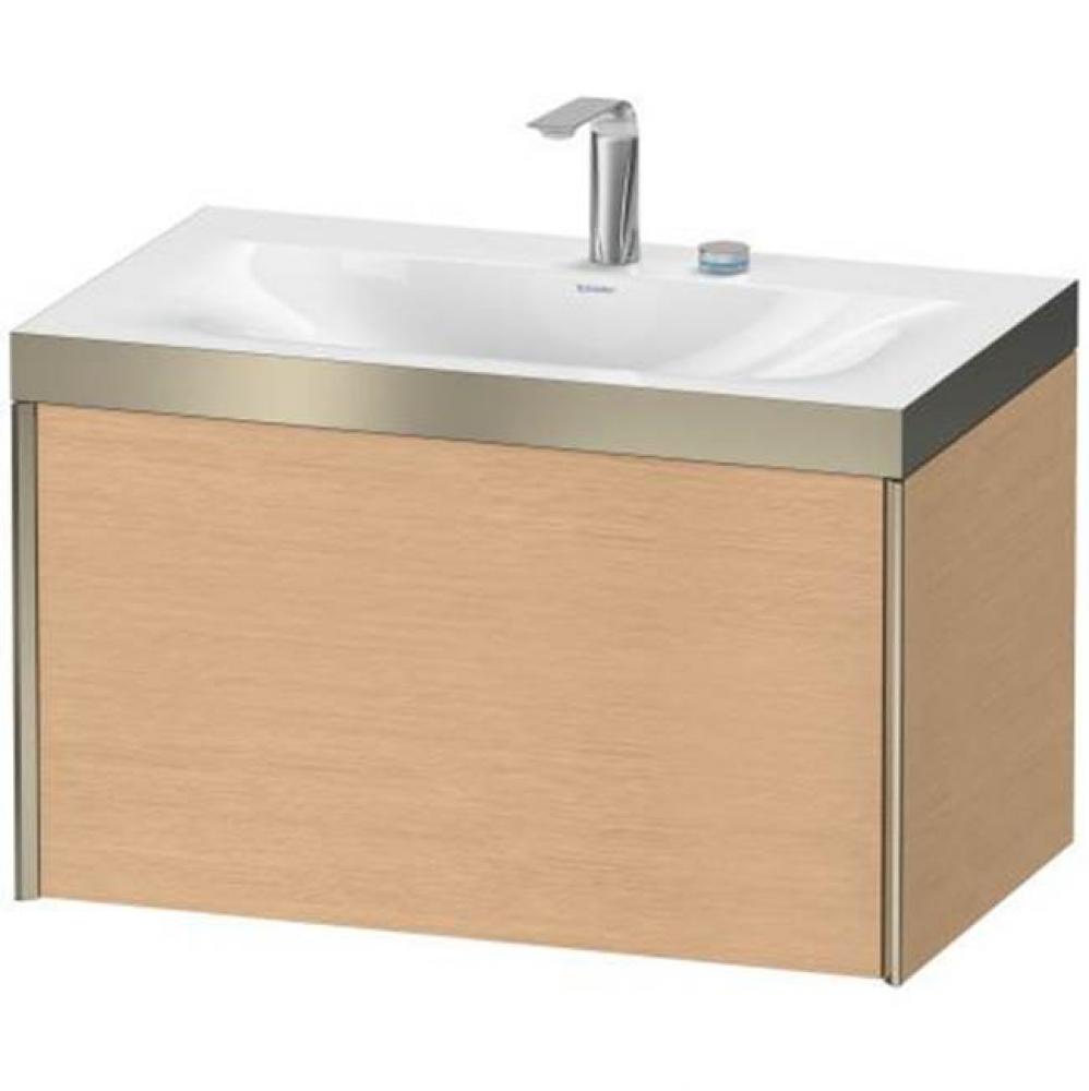 Duravit XViu One Drawer C-Bonded Wall-Mount Vanity Kit Cashmere Oak