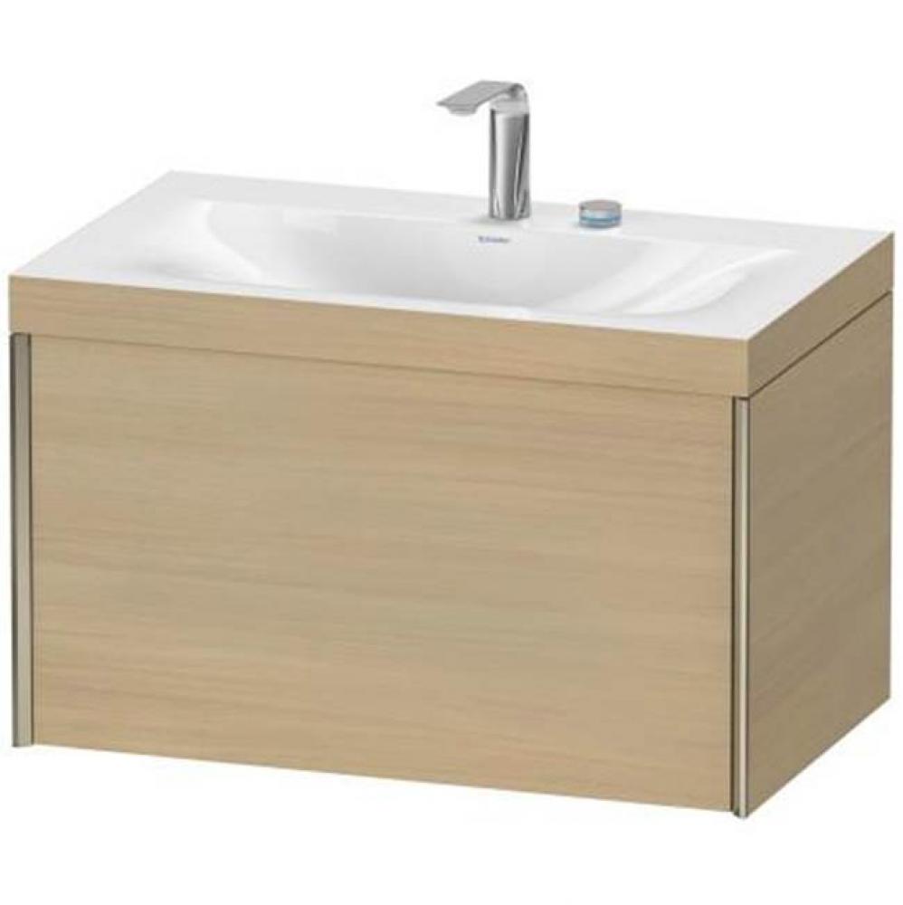 Duravit XViu One Drawer C-Bonded Wall-Mount Vanity Kit Walnut Brushed