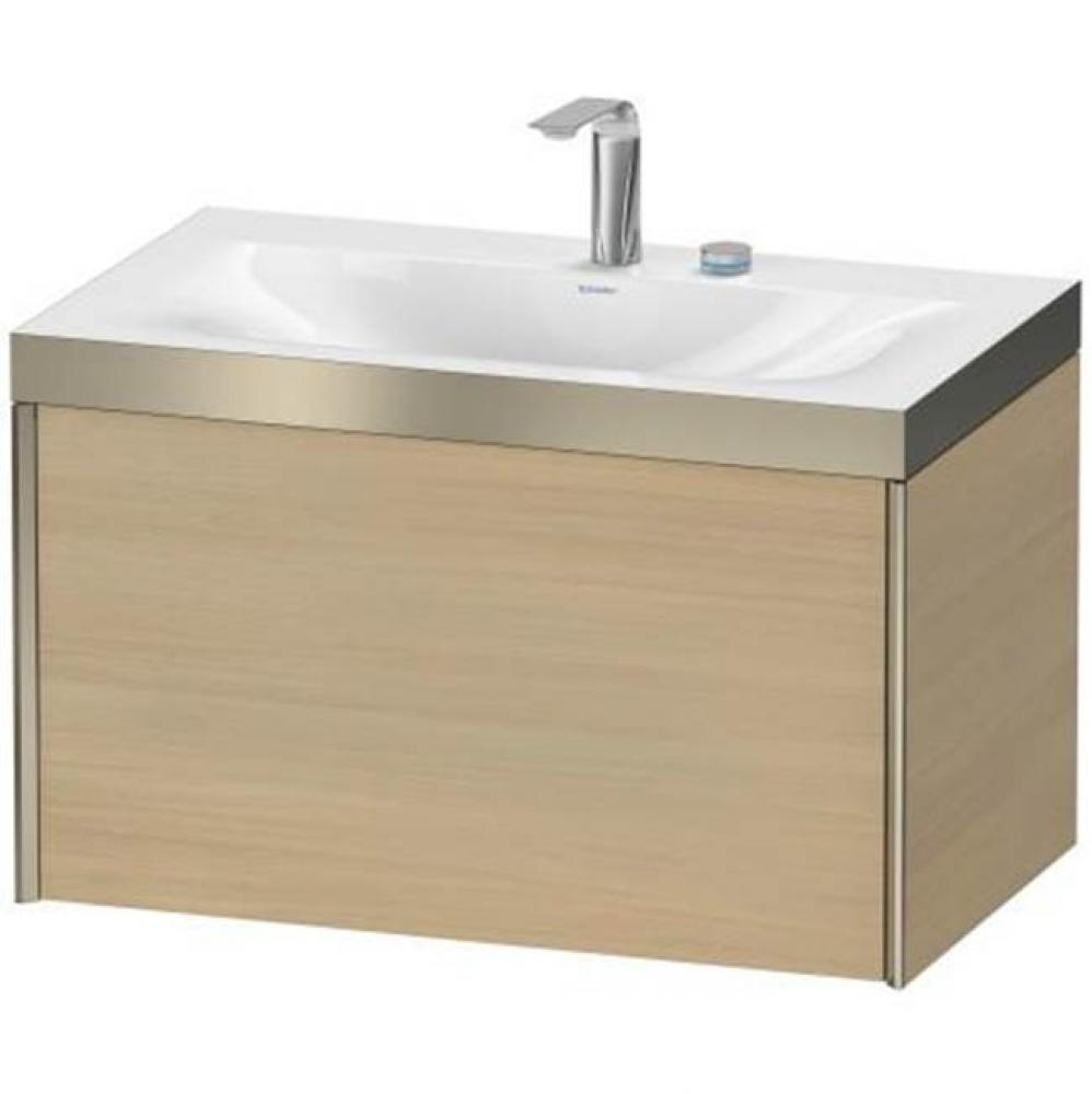 Duravit XViu One Drawer C-Bonded Wall-Mount Vanity Kit Walnut Brushed