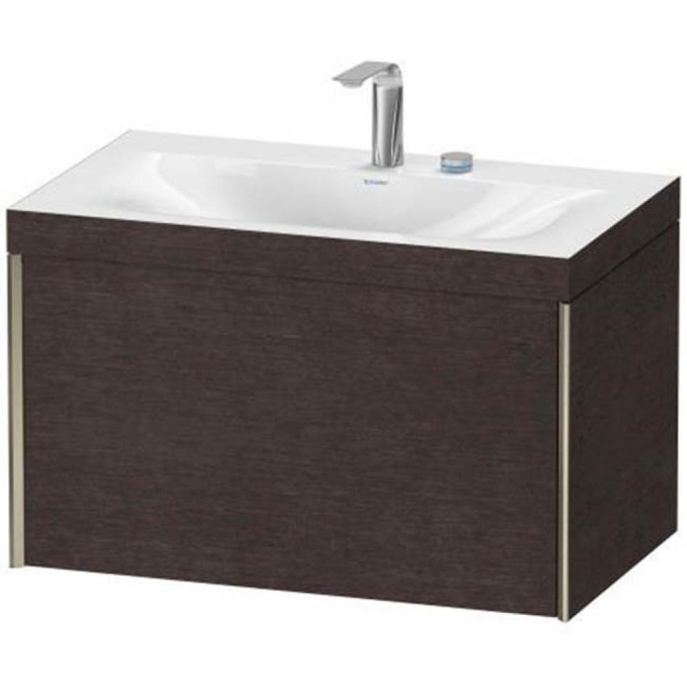 Duravit XViu One Drawer C-Bonded Wall-Mount Vanity Kit Mediterranean Oak