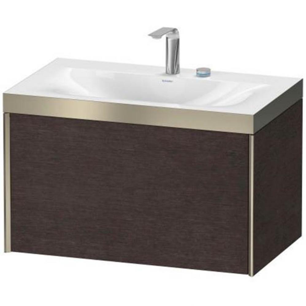 Duravit XViu One Drawer C-Bonded Wall-Mount Vanity Kit Dark Brushed Oak