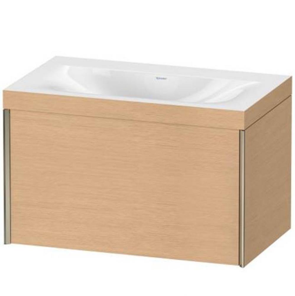 Duravit XViu One Drawer C-Bonded Wall-Mount Vanity Kit Cashmere Oak