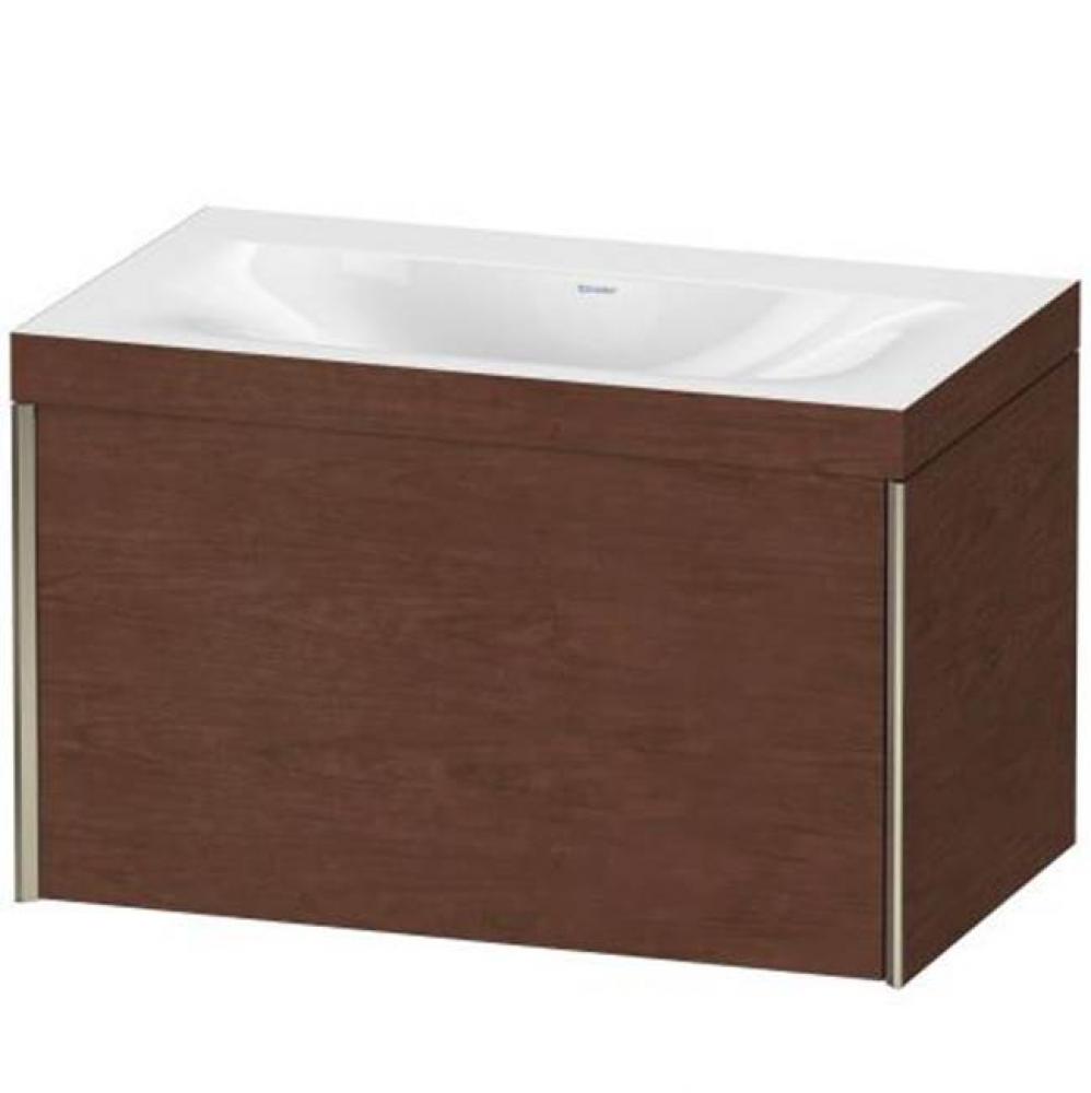 Duravit XViu One Drawer C-Bonded Wall-Mount Vanity Kit Brushed Oak