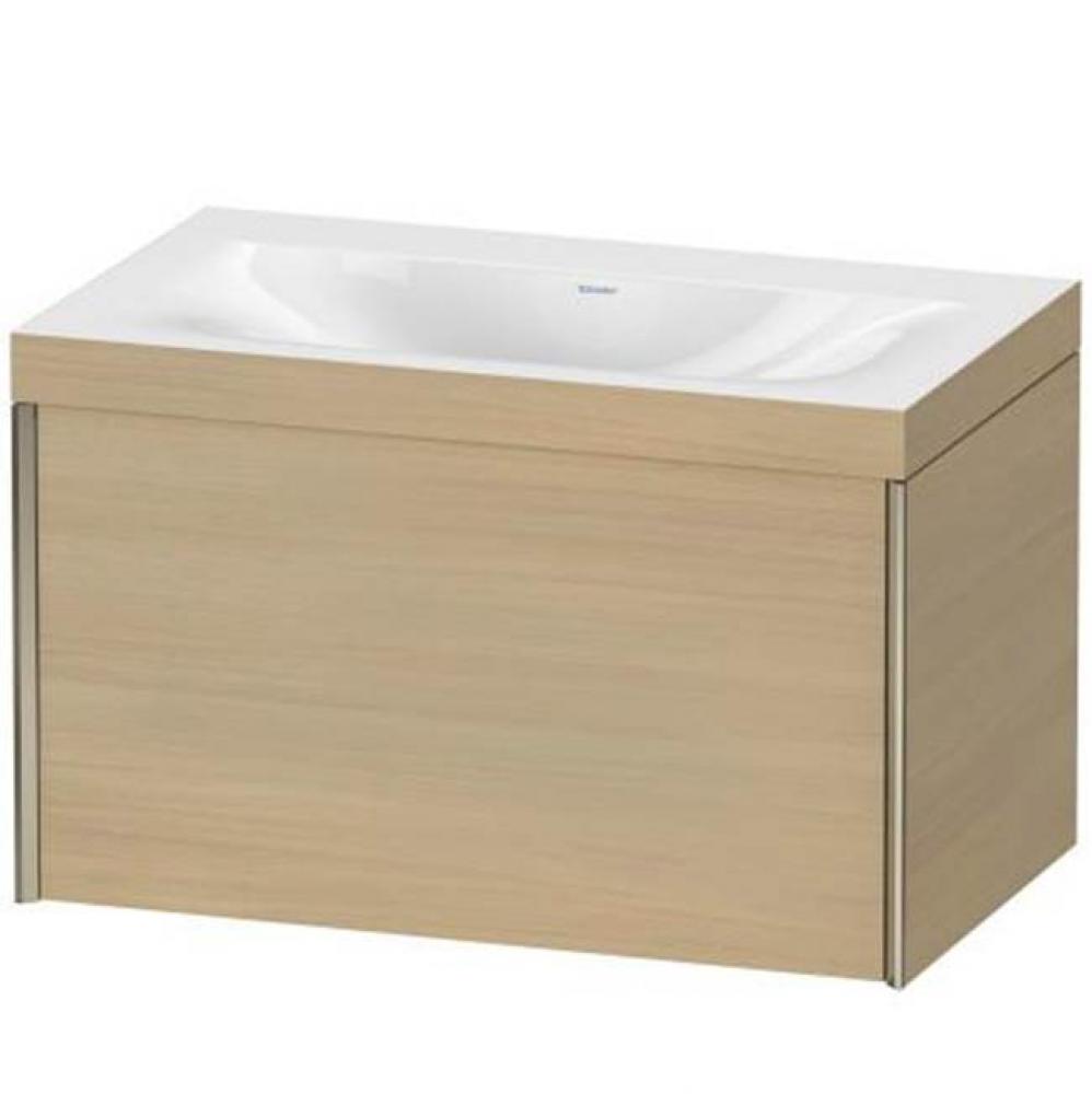 Duravit XViu One Drawer C-Bonded Wall-Mount Vanity Kit Walnut Brushed