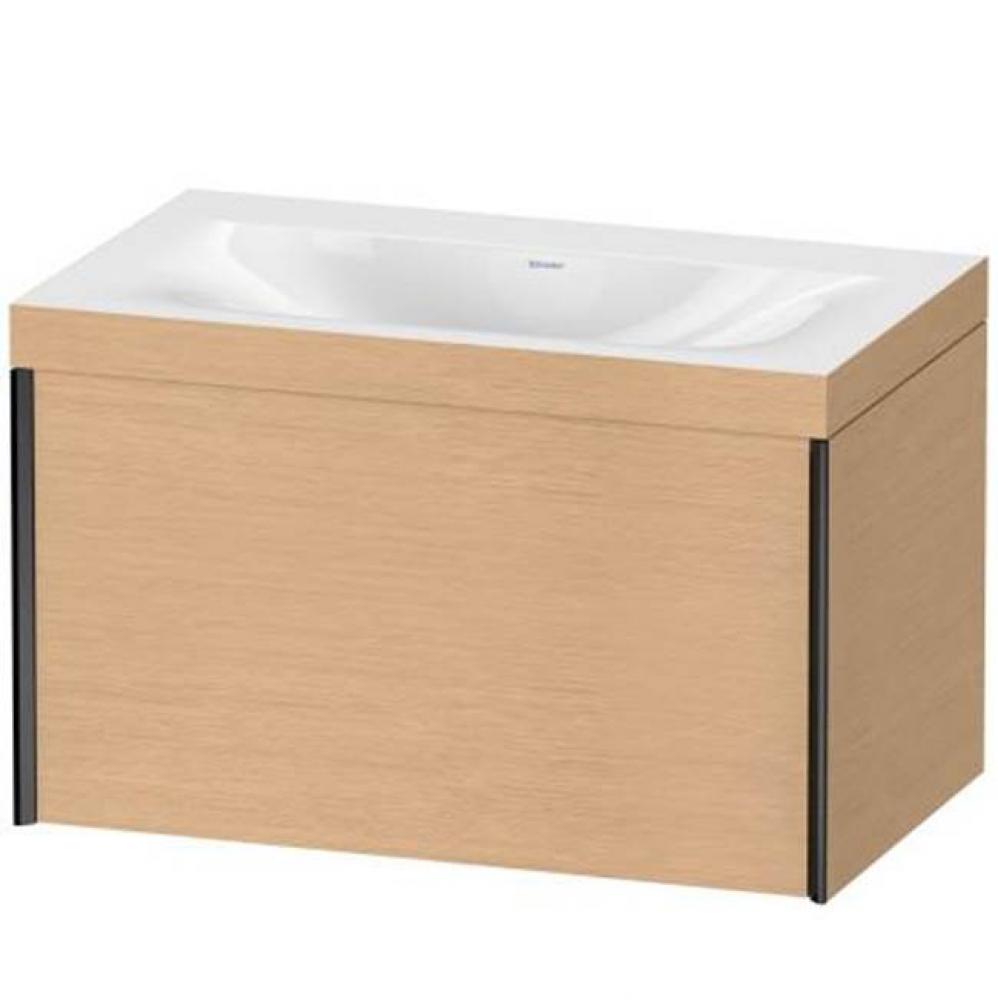 Duravit XViu One Drawer C-Bonded Wall-Mount Vanity Kit Cashmere Oak