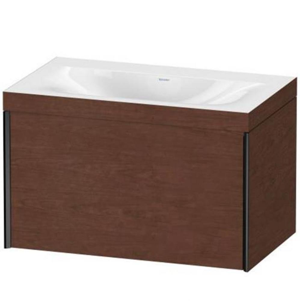 Duravit XViu One Drawer C-Bonded Wall-Mount Vanity Kit Brushed Oak