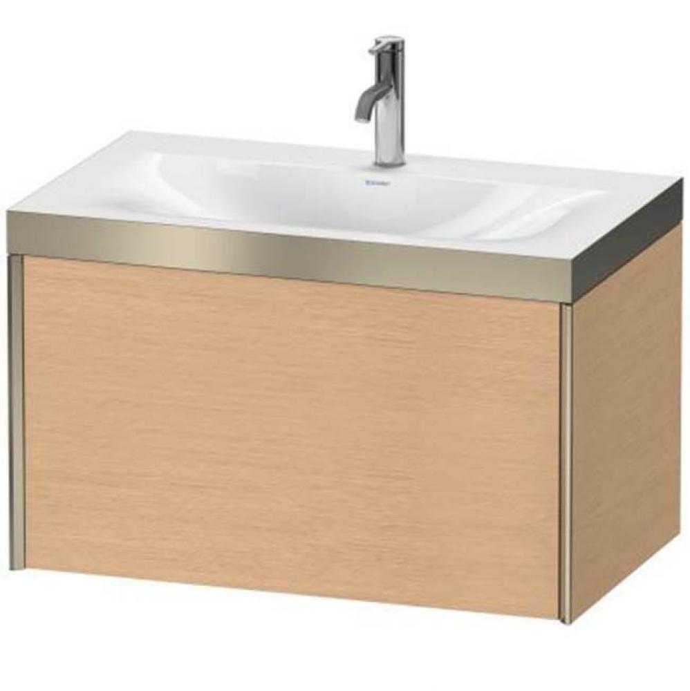 Duravit XViu One Drawer C-Bonded Wall-Mount Vanity Kit Cashmere Oak