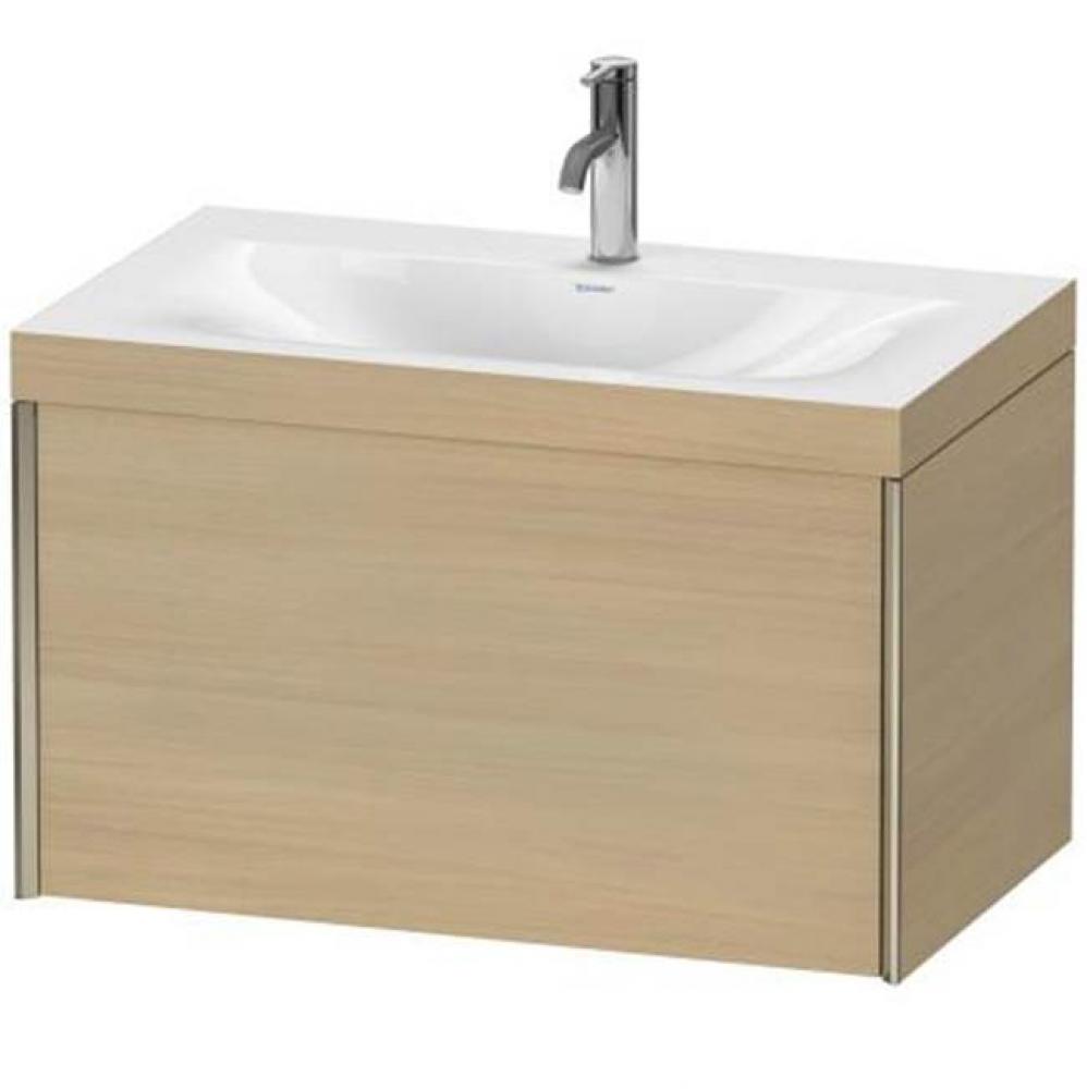 Duravit XViu One Drawer C-Bonded Wall-Mount Vanity Kit Walnut Brushed