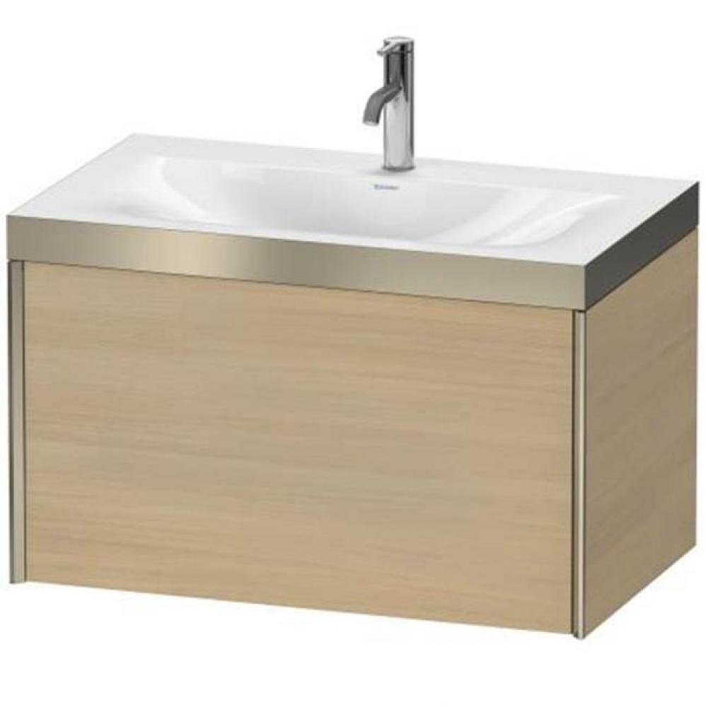 Duravit XViu One Drawer C-Bonded Wall-Mount Vanity Kit Walnut Brushed