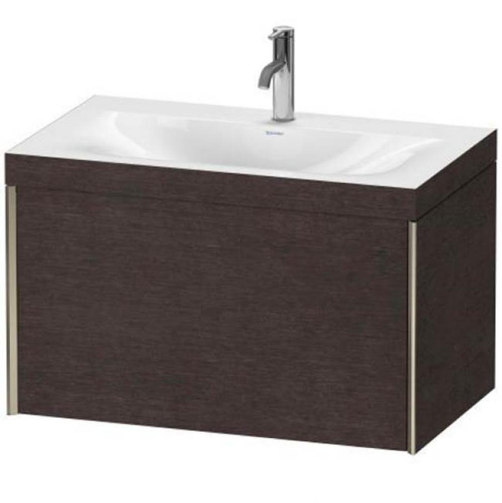 Duravit XViu One Drawer C-Bonded Wall-Mount Vanity Kit Mediterranean Oak