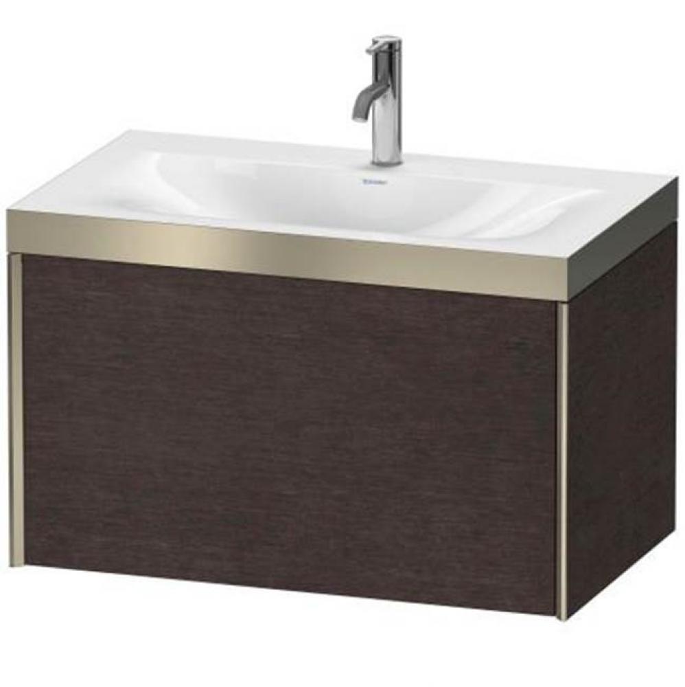 Duravit XViu One Drawer C-Bonded Wall-Mount Vanity Kit Mediterranean Oak