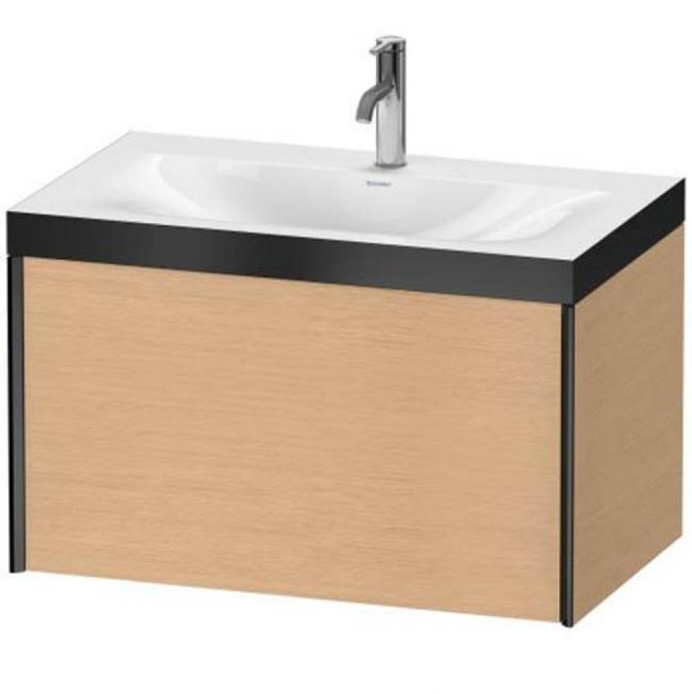 Duravit XViu One Drawer C-Bonded Wall-Mount Vanity Kit Cashmere Oak