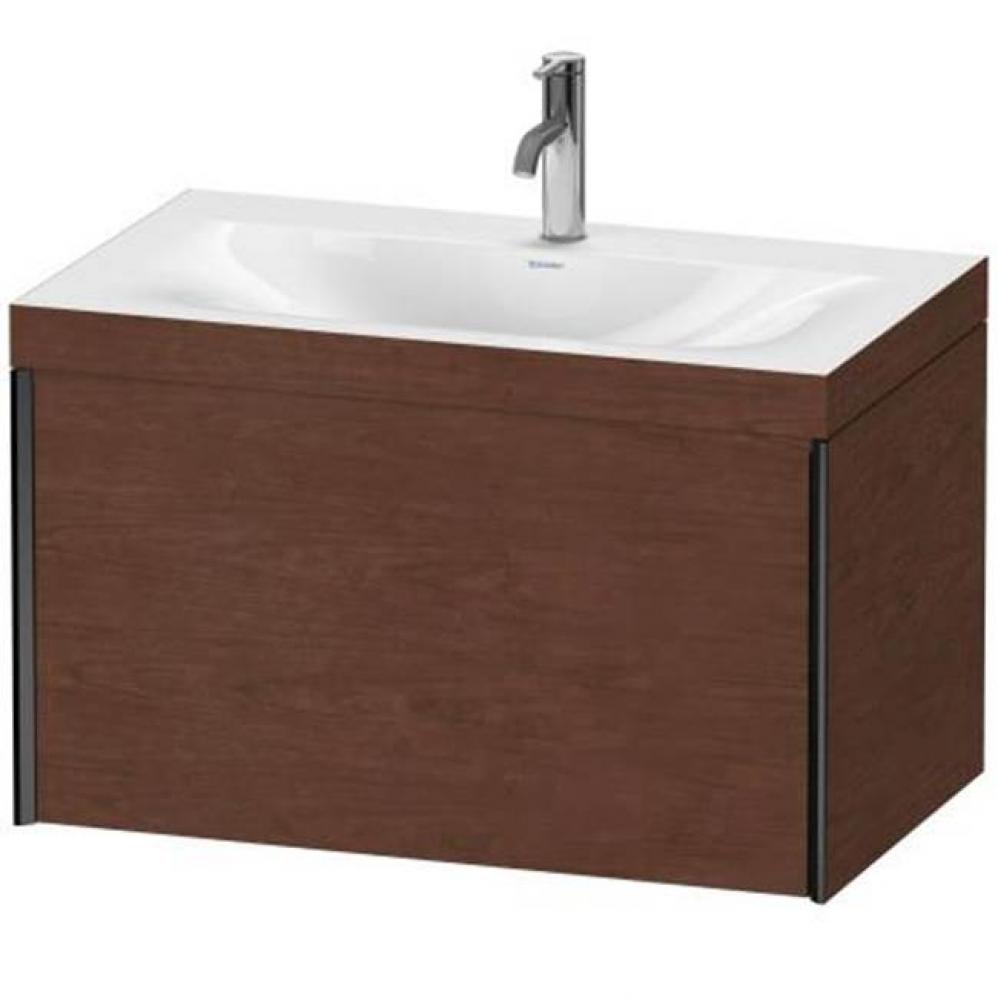 Duravit XViu One Drawer C-Bonded Wall-Mount Vanity Kit Brushed Oak