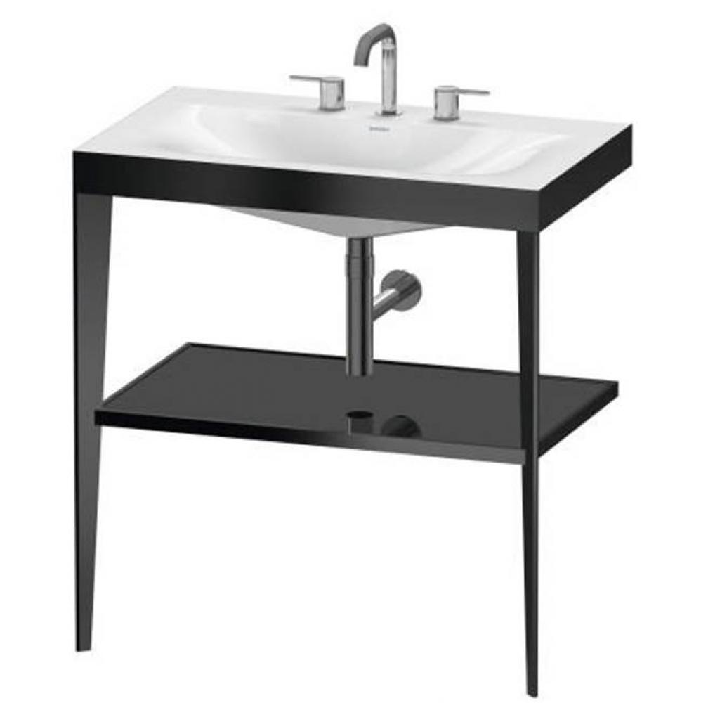 Duravit XViu C-Bonded Set With Metal Console  Black High Gloss