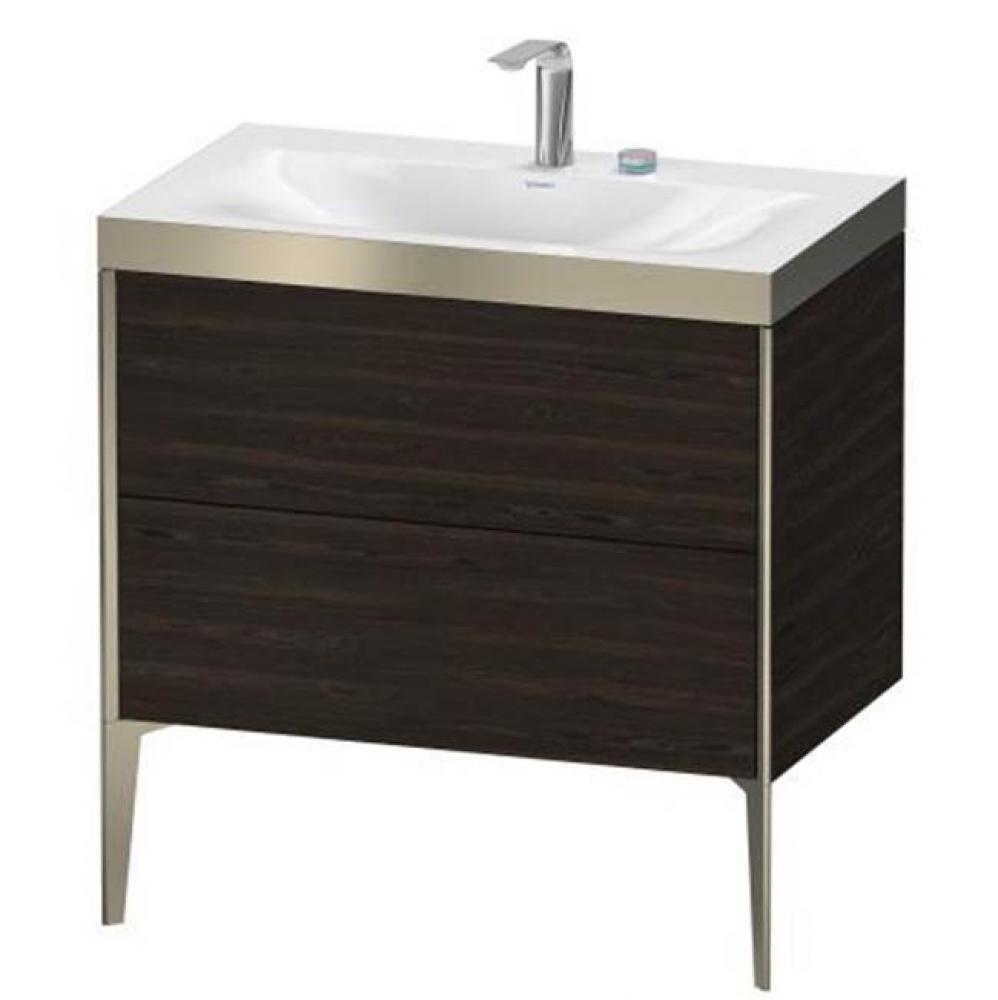 Duravit XViu Two Drawer C-Bonded Floorstanding Vanity Kit Chestnut Dark