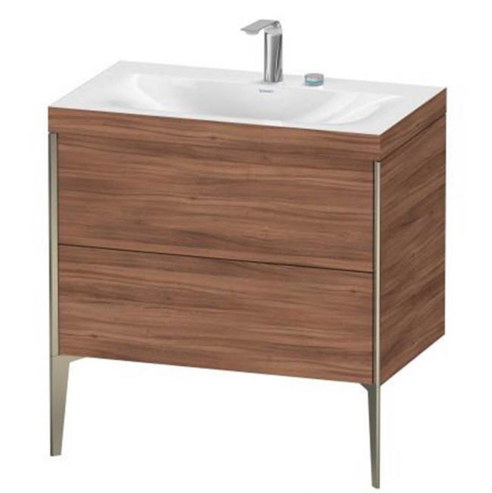 Duravit XViu Two Drawer C-Bonded Floorstanding Vanity Kit Walnut