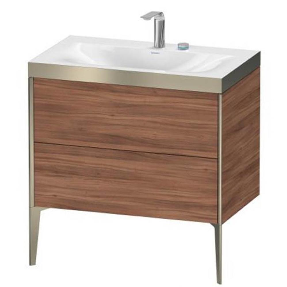 Duravit XViu Two Drawer C-Bonded Floorstanding Vanity Kit Walnut