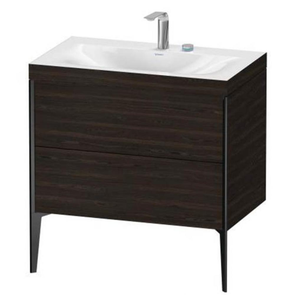 Duravit XViu Two Drawer C-Bonded Floorstanding Vanity Kit Chestnut Dark