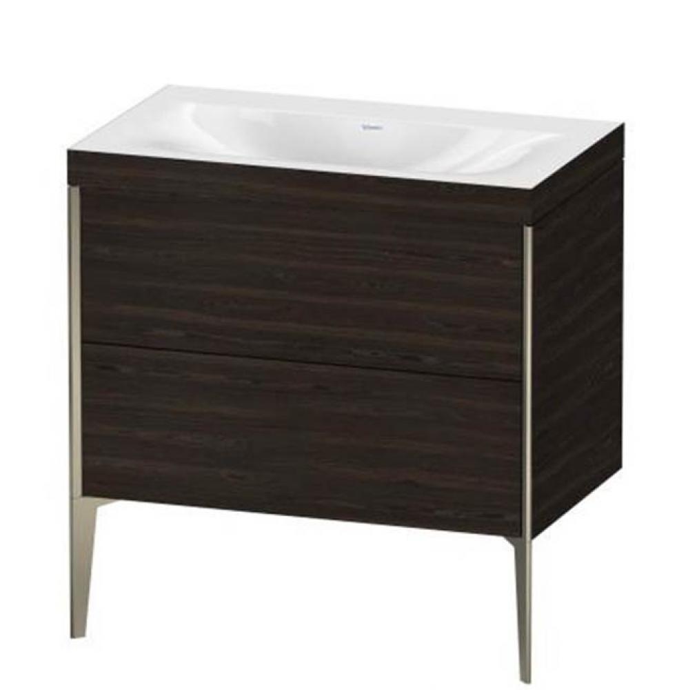 Duravit XViu Two Drawer C-Bonded Floorstanding Vanity Kit Chestnut Dark