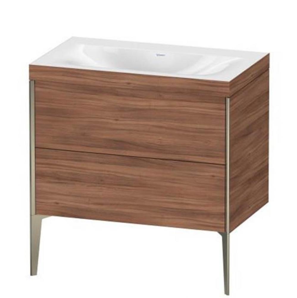 Duravit XViu Two Drawer C-Bonded Floorstanding Vanity Kit Walnut