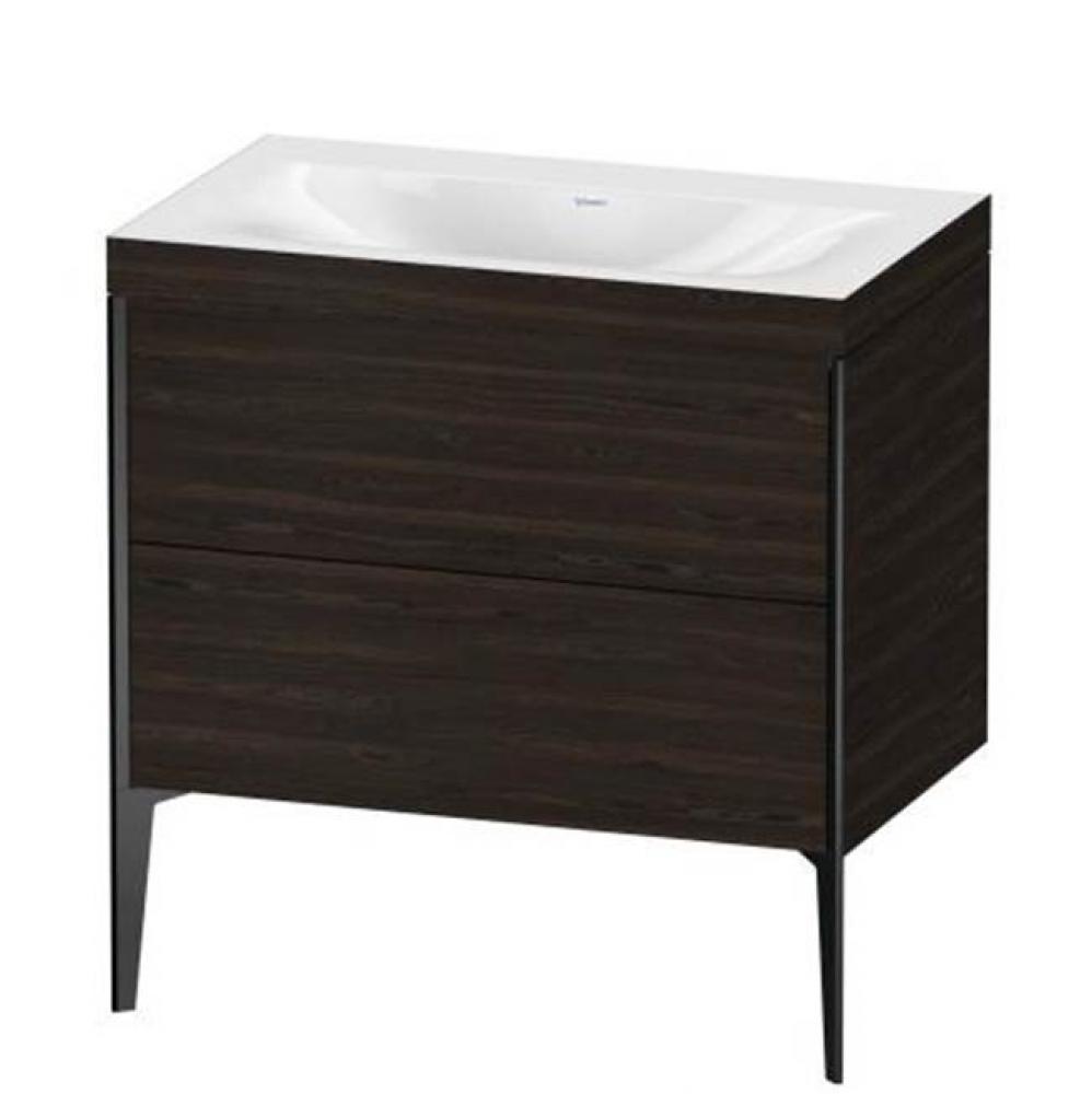 Duravit XViu Two Drawer C-Bonded Floorstanding Vanity Kit Chestnut Dark