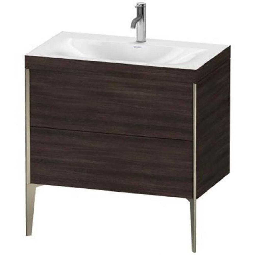 Duravit XViu Two Drawer C-Bonded Floorstanding Vanity Kit Chestnut Dark