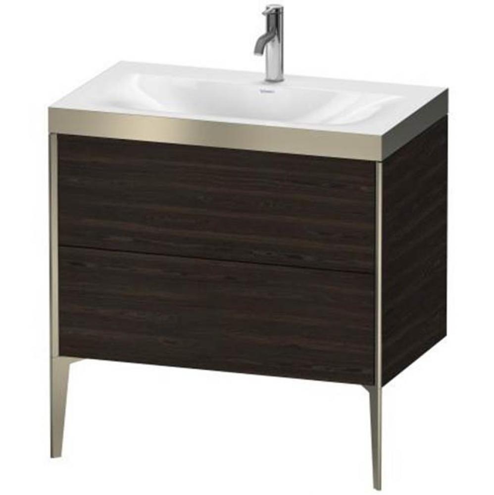 Duravit XViu Two Drawer C-Bonded Floorstanding Vanity Kit Chestnut Dark