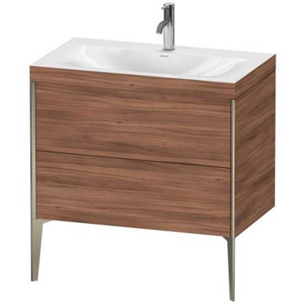 Duravit XViu Two Drawer C-Bonded Floorstanding Vanity Kit Walnut