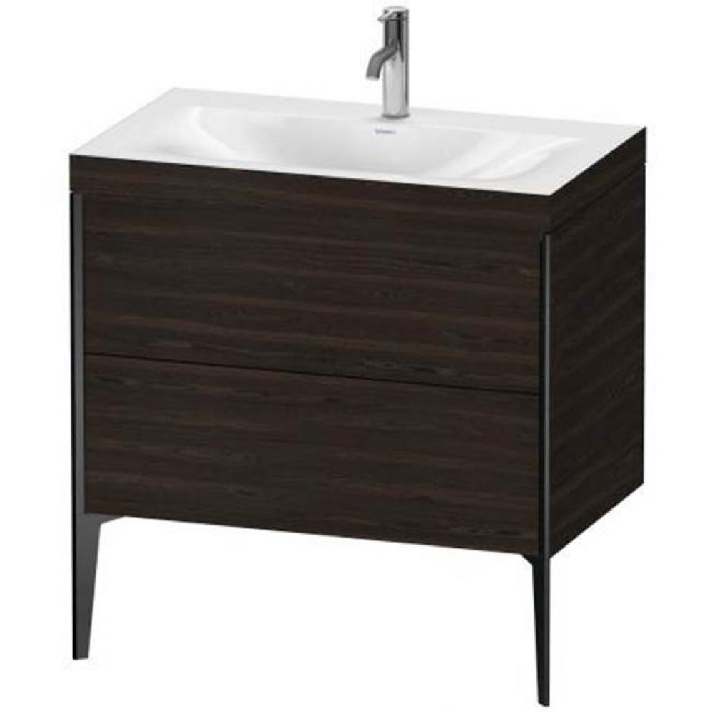 Duravit XViu Two Drawer C-Bonded Floorstanding Vanity Kit Chestnut Dark