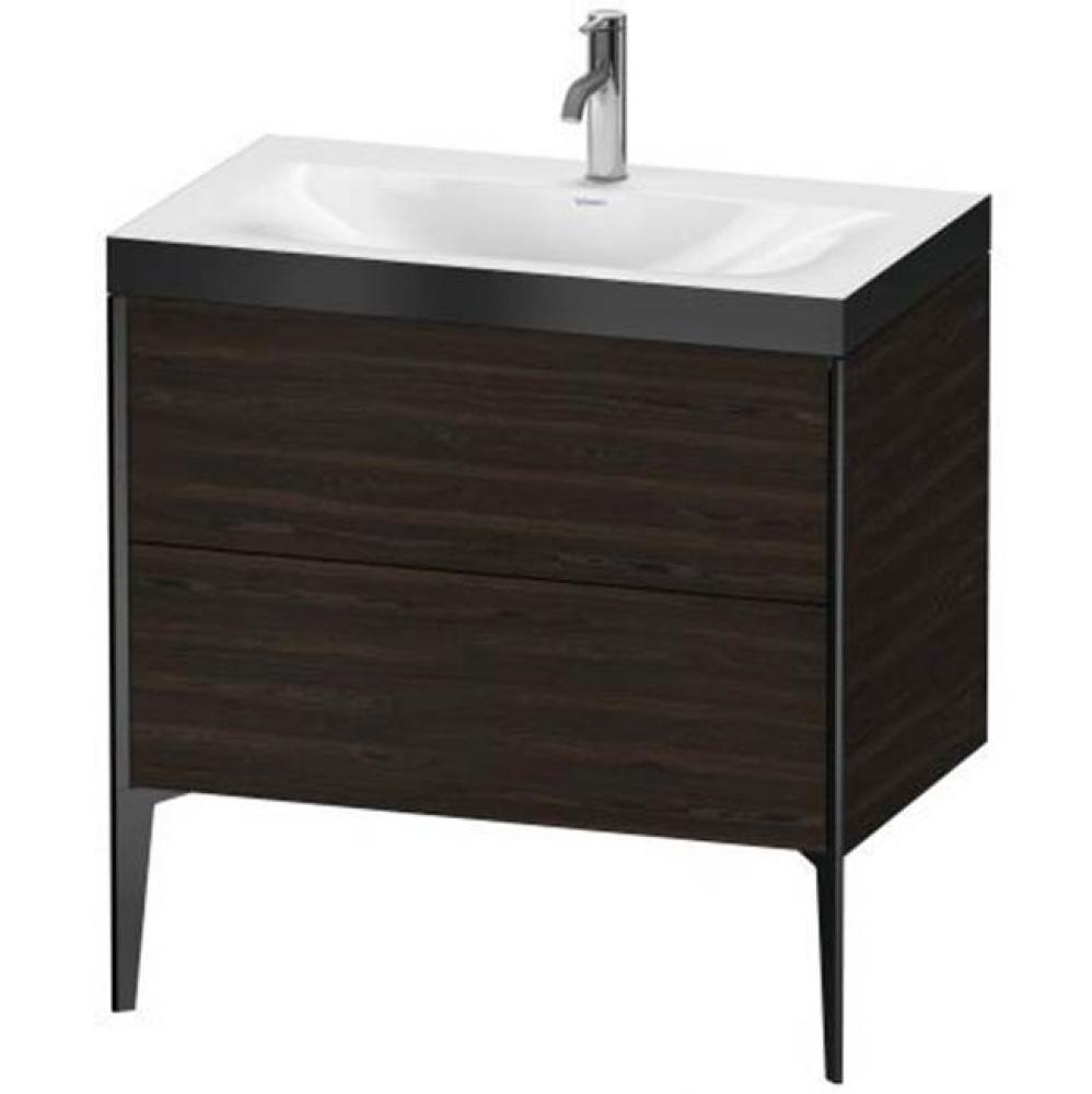 Duravit XViu Two Drawer C-Bonded Floorstanding Vanity Kit Chestnut Dark