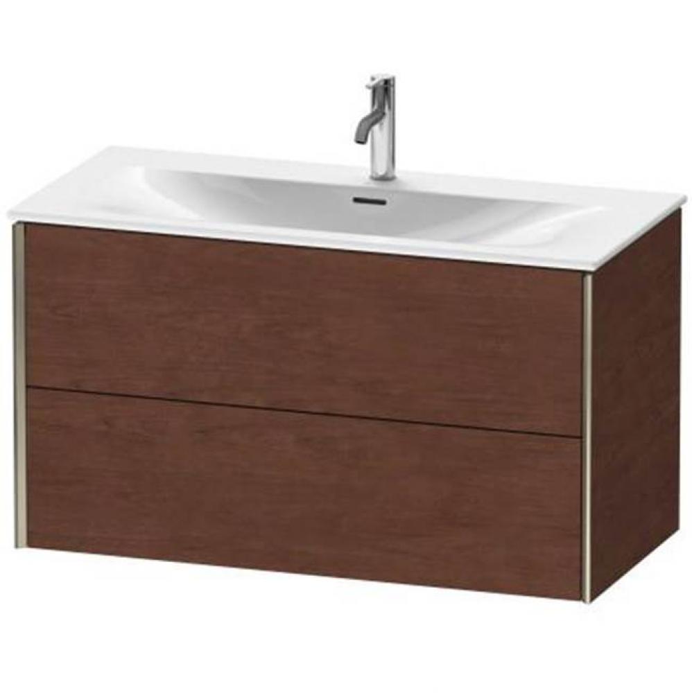 Duravit XViu Two Drawer Wall-Mount Vanity Unit American Walnut