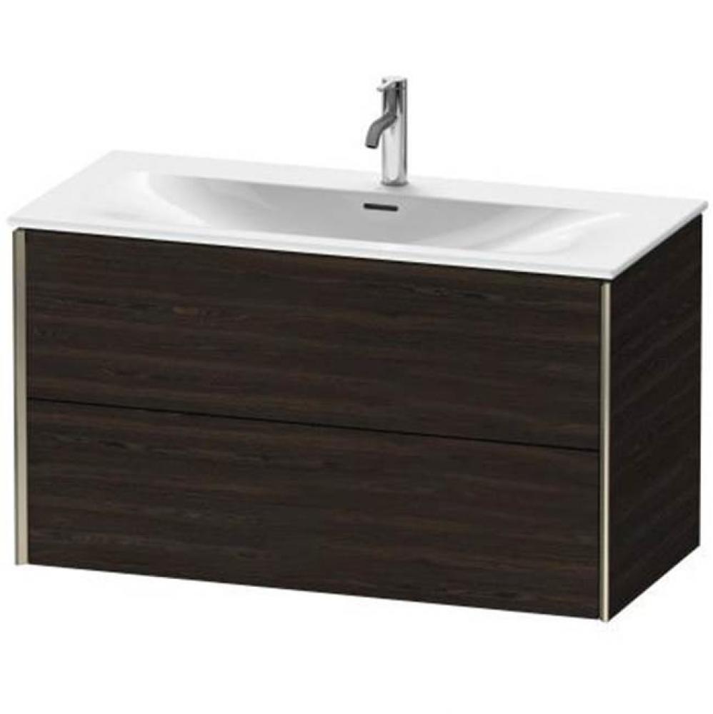 Duravit XViu Two Drawer Wall-Mount Vanity Unit Walnut Brushed