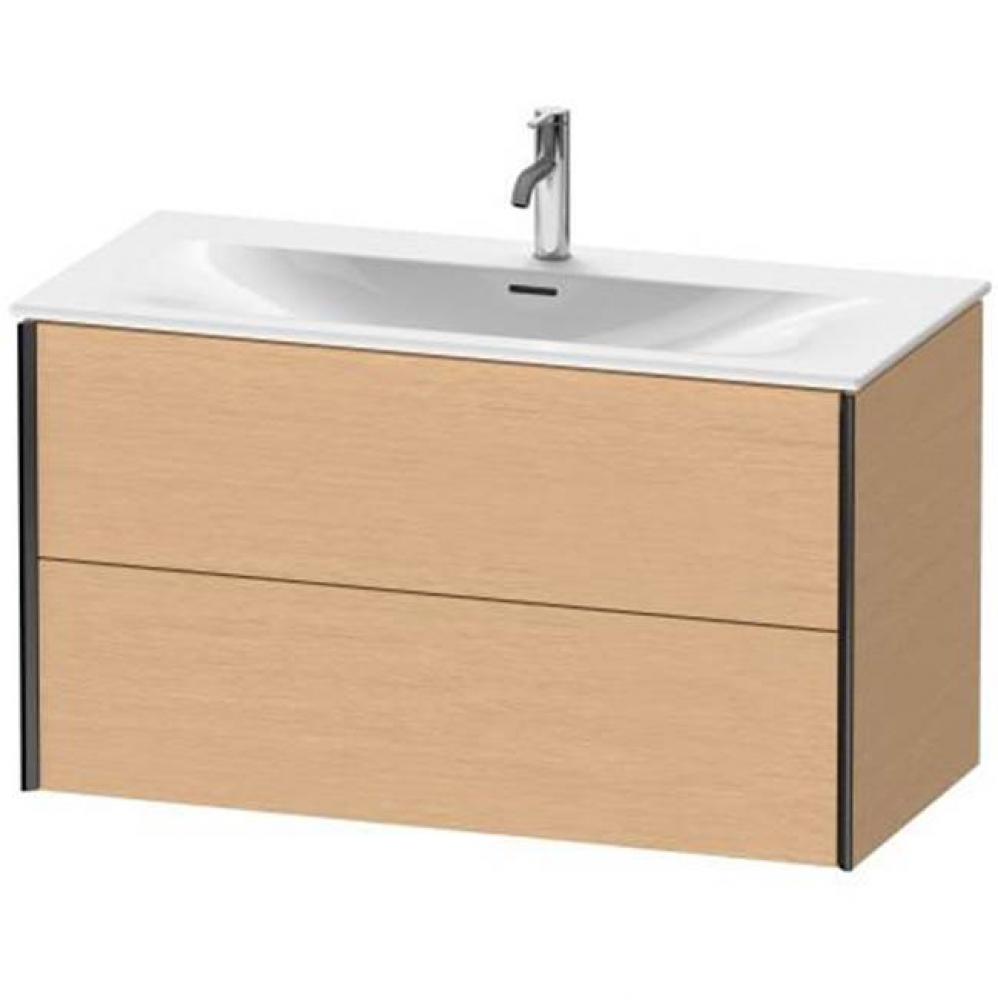 Duravit XViu Two Drawer Wall-Mount Vanity Unit Brushed Oak