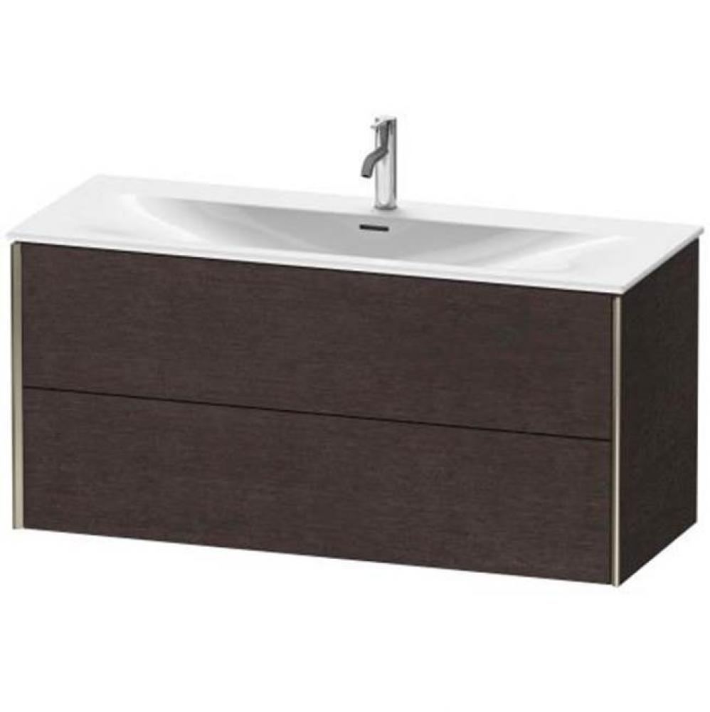 Duravit XViu Two Drawer Wall-Mount Vanity Unit Dark Brushed Oak