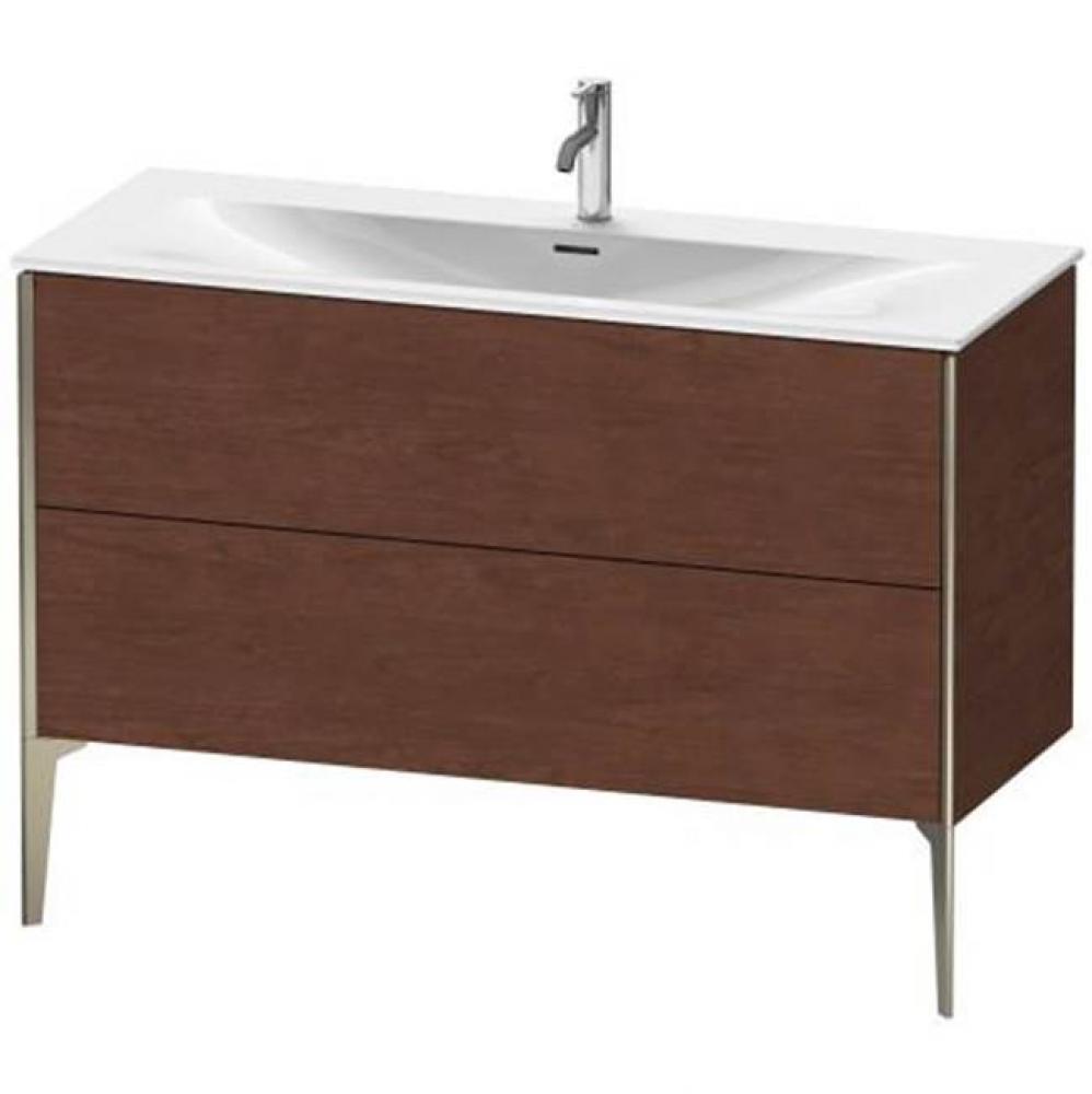 Duravit XViu Two Drawer Floorstanding Vanity Unit American Walnut