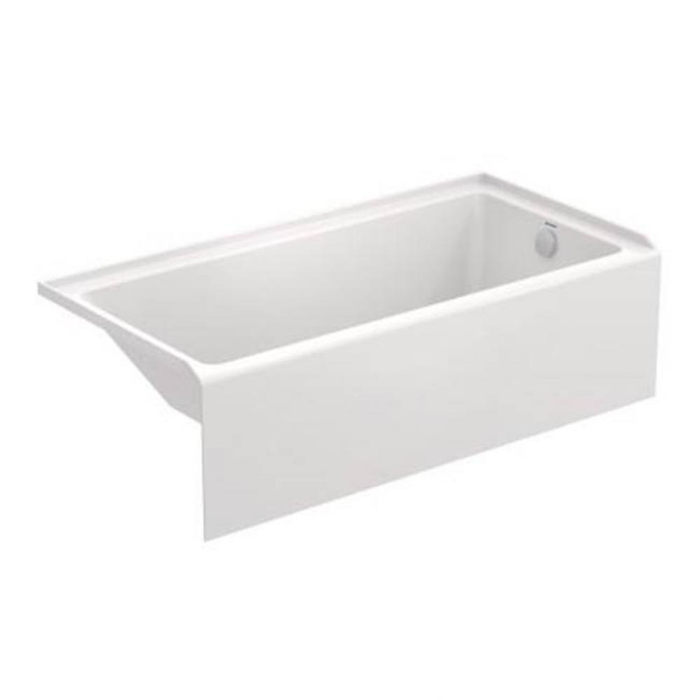 Duravit No.1 60'' x 30'' Rectangular Alcove Bathtub in White Acrylic with Righ