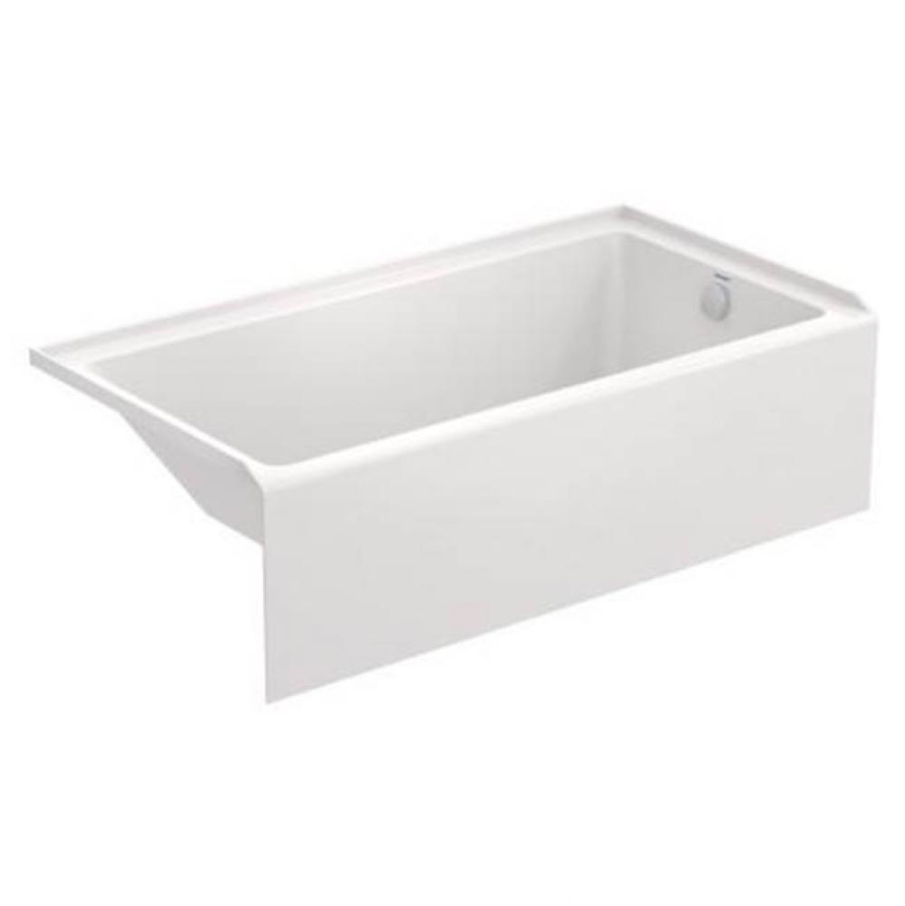 Duravit No.1 60'' x 32'' Rectangular Alcove Bathtub in White Acrylic with Righ