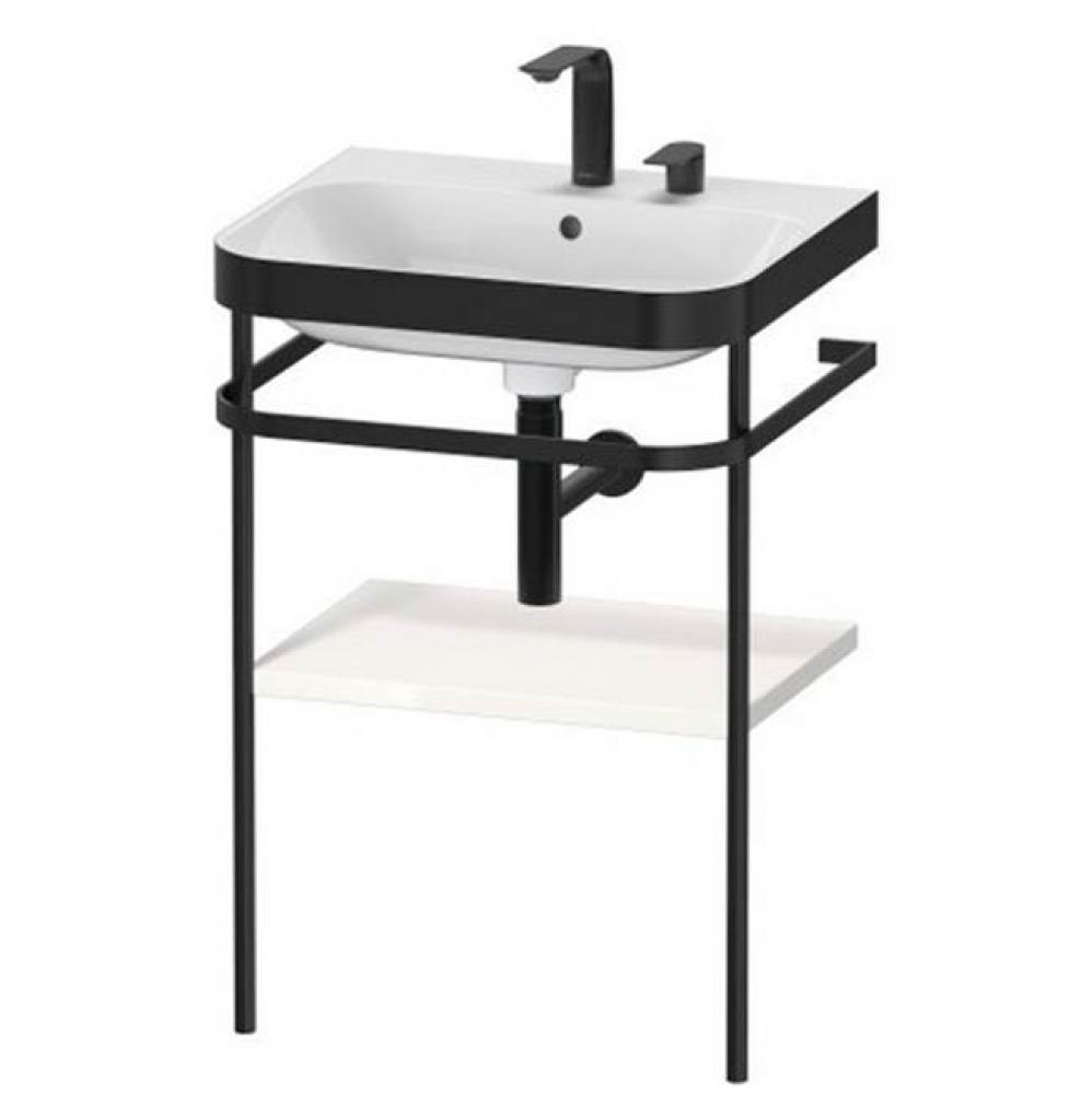 Happy D.2 Plus C-Bonded Vanity Kit with Sink and Metal Console White