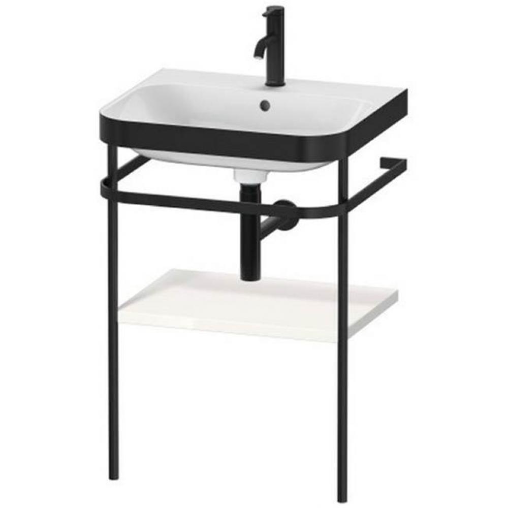 Happy D.2 Plus C-Bonded Vanity Kit with Sink and Metal Console White