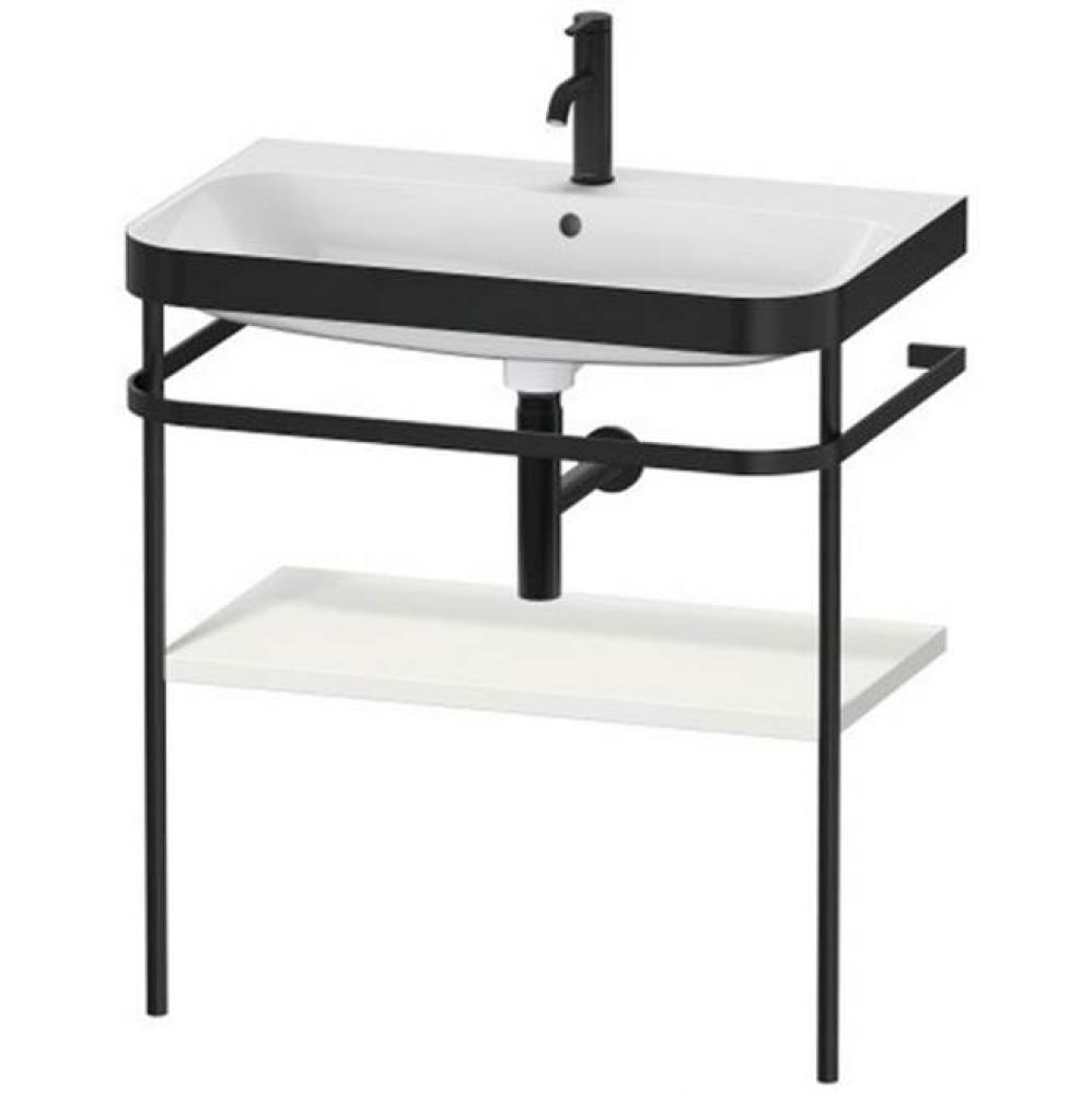 Happy D.2 Plus C-Bonded Vanity Kit with Sink and Metal Console Nordic White