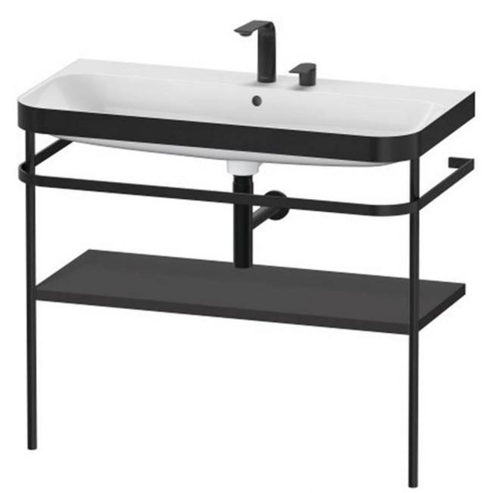 Happy D.2 Plus C-Bonded Vanity Kit with Sink and Metal Console Graphite