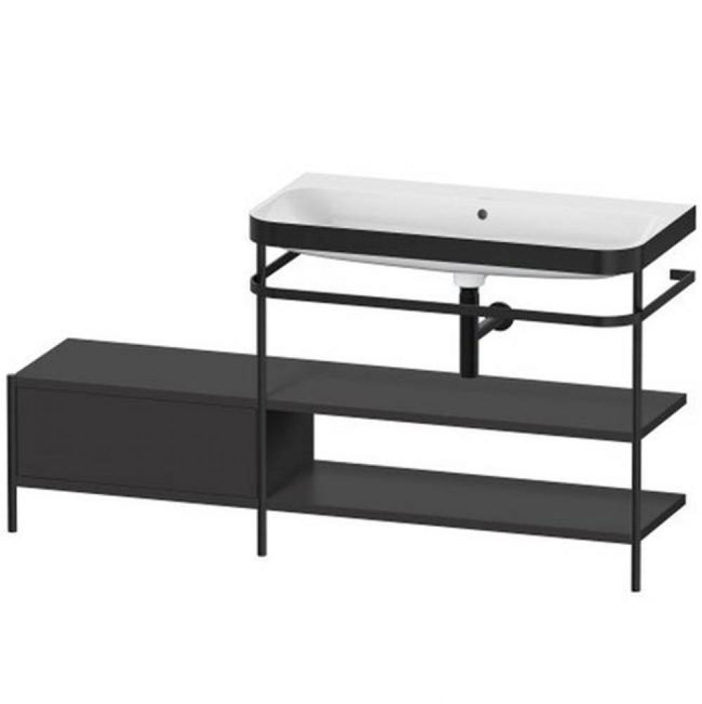 Happy D.2 Plus C-Bonded Vanity Kit with Sink and Metal Console Graphite