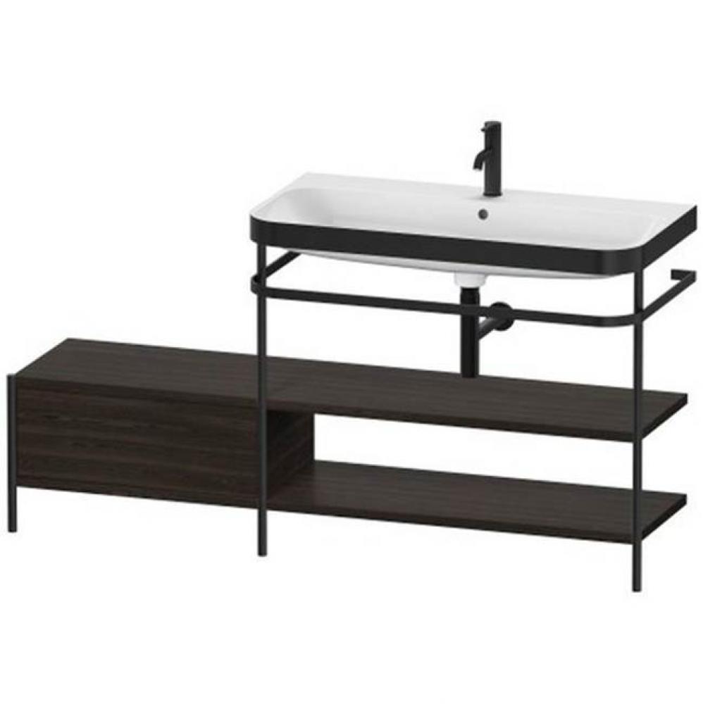 Happy D.2 Plus C-Bonded Vanity Kit with Sink and Metal Console Walnut Brushed