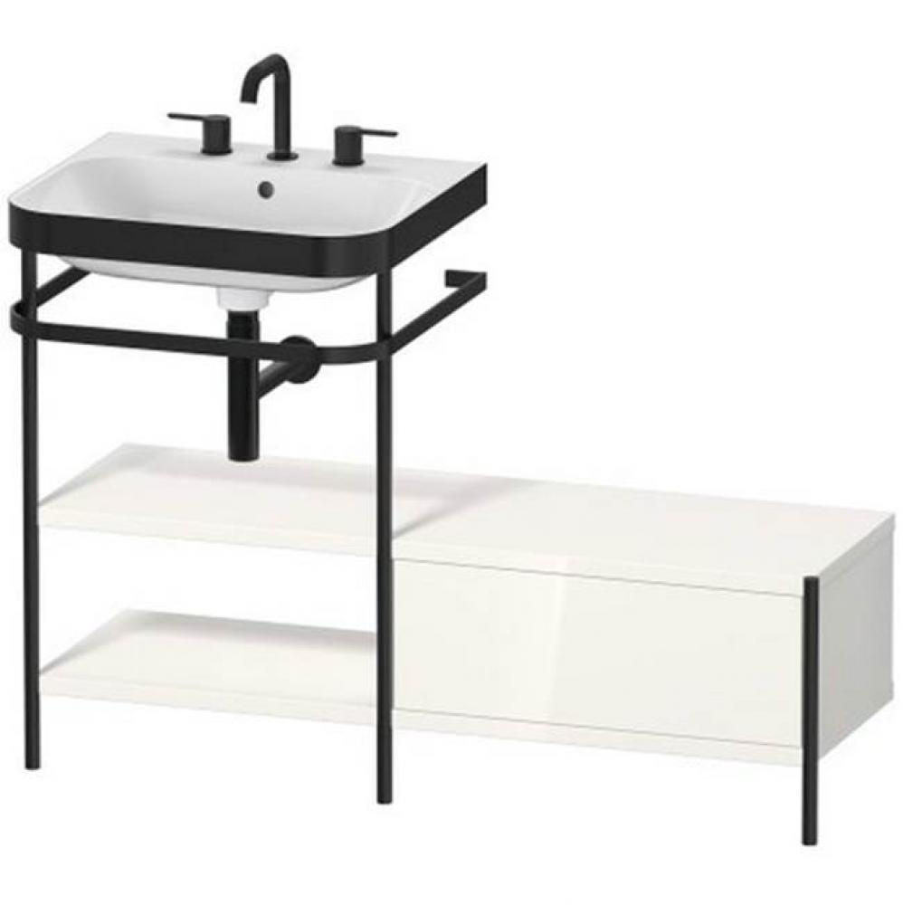 Duravit Happy D.2 Plus C-Bonded Set With Metal Console  White High Gloss