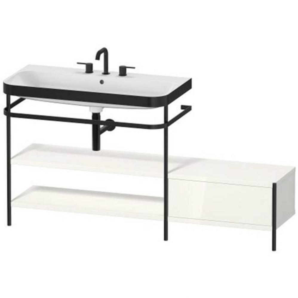 Duravit Happy D.2 Plus C-Bonded Set With Metal Console  White High Gloss