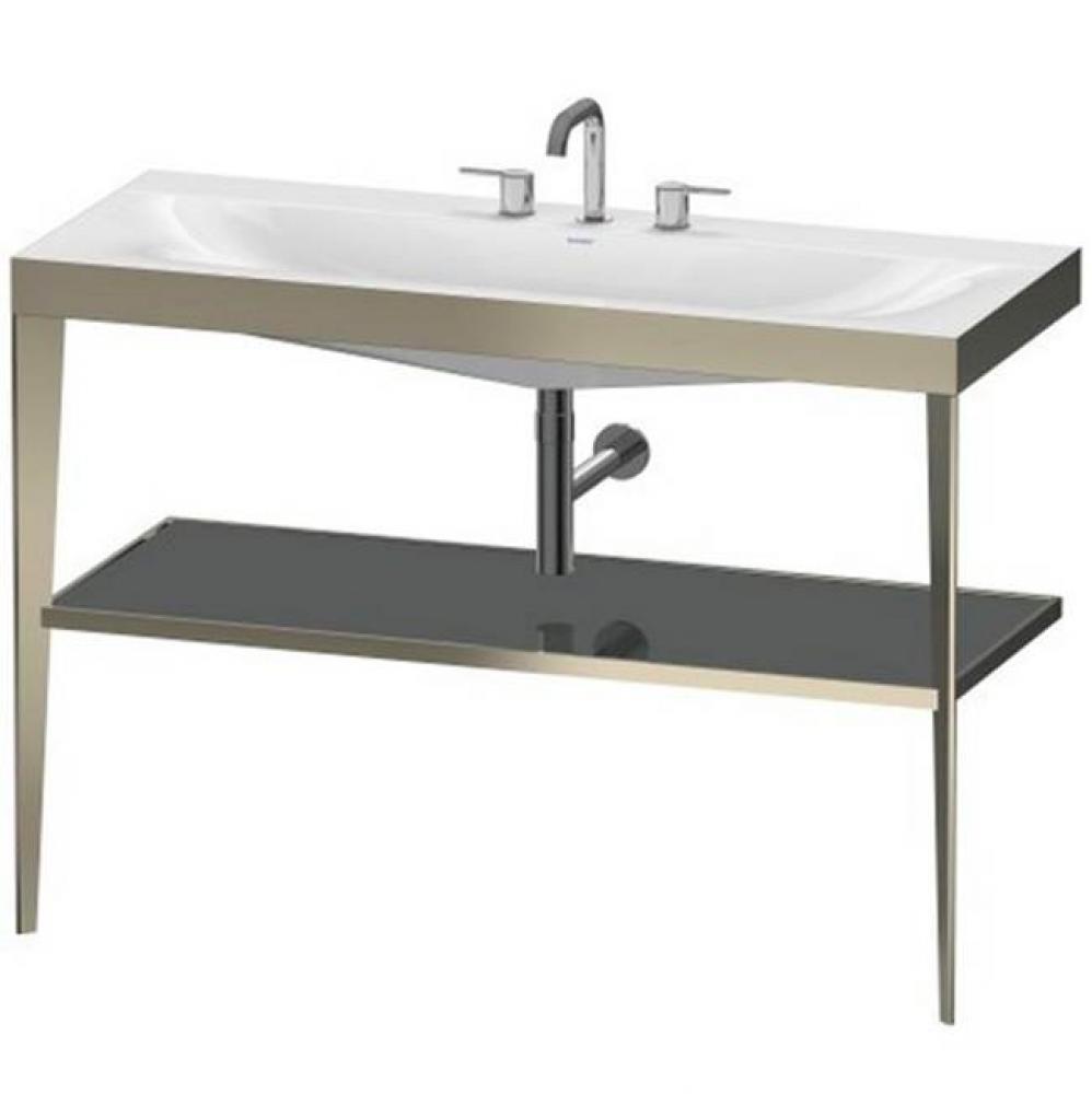 Duravit XViu C-Bonded Set With Metal Console  Flannel Gray High Gloss