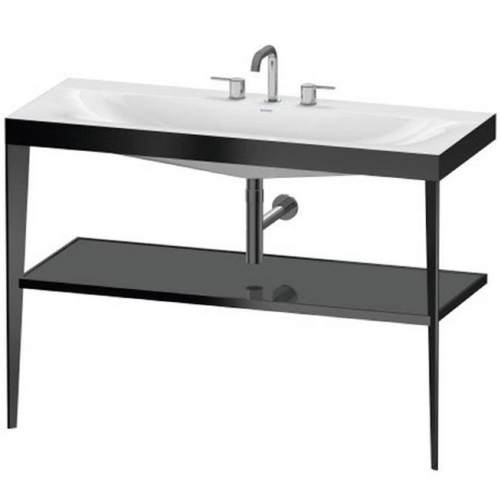 Duravit XViu C-Bonded Set With Metal Console  Flannel Gray High Gloss