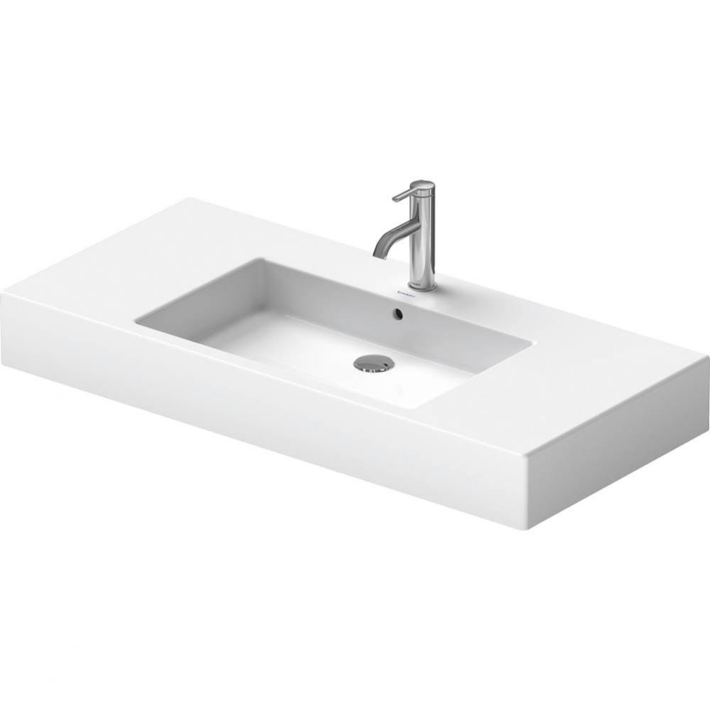 Duravit Vero 41 3/8'' Rectangular Wall Mounted Sink in White with Single Faucet Hole and
