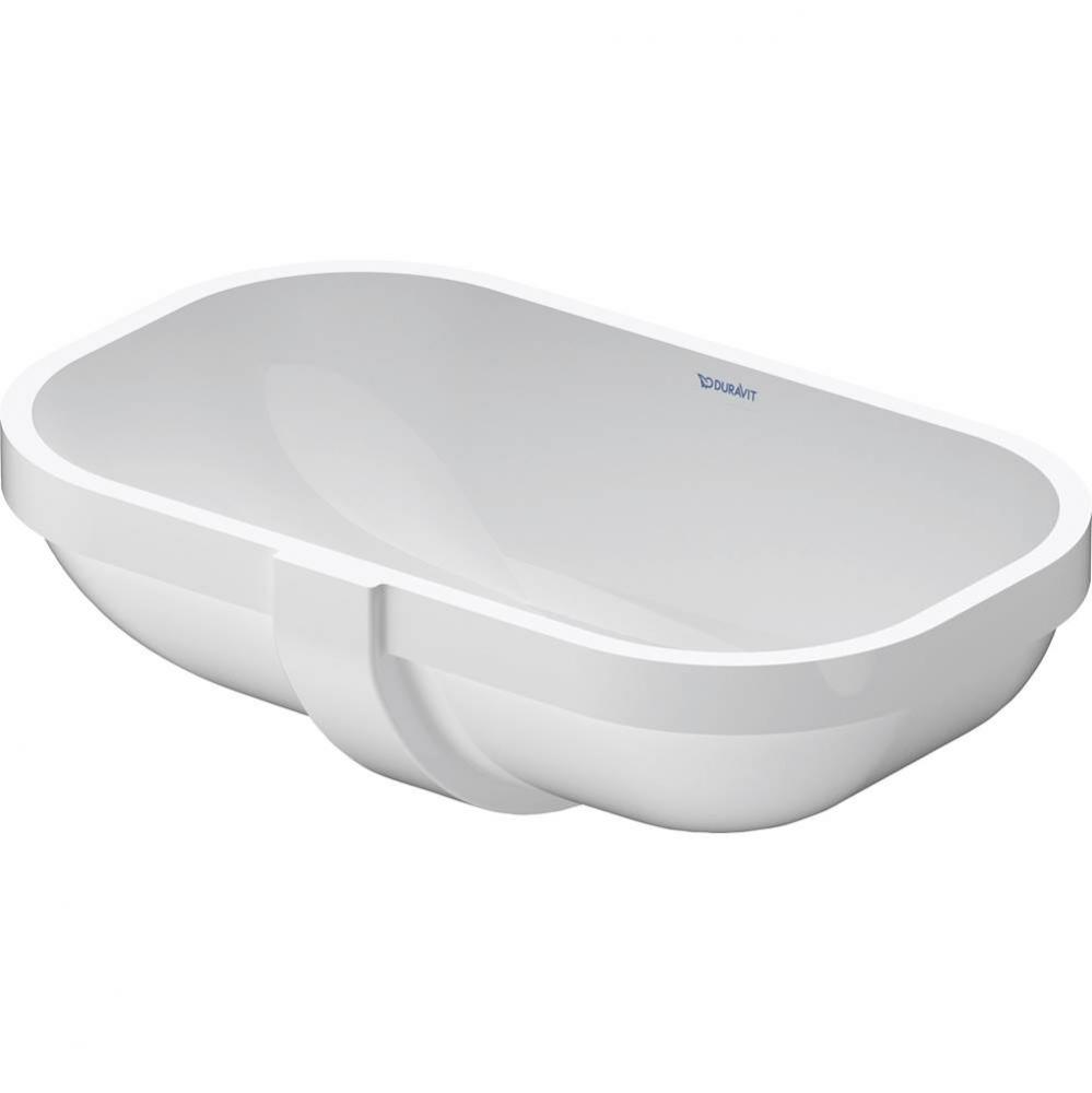 Duravit D-Code 19 1/2'' Oval Undermount Sink in White with Overflow