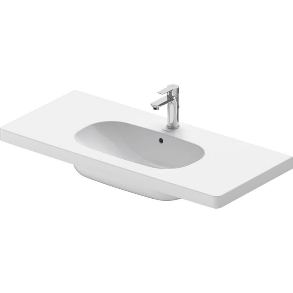 Duravit D-Code 41 3/8'' Rectangular Wall Mounted Sink in White with Single Faucet Hole a